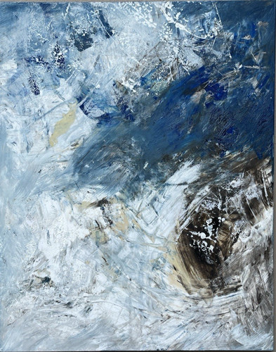Abstract painting blue acrylic - abstract,
