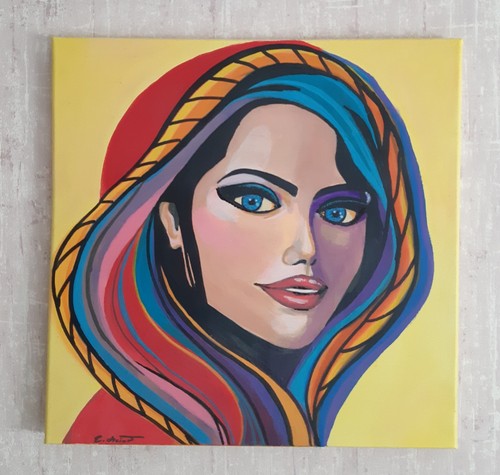 Acrylic picture painting - picture, woman