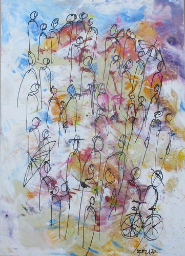 Abstract people oil - , painting