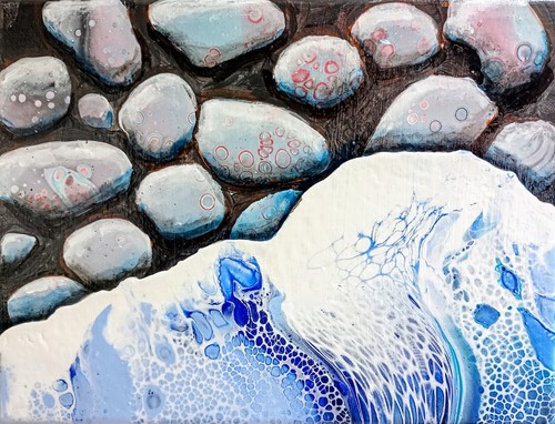 Abstract stones sea acrylic - sea,