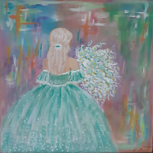 Acrylic picture painting woman - acrylic,