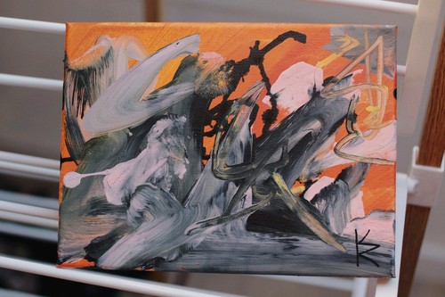 Kleine abstrakte acrylmalerei - kleine,