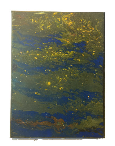 Abstract blue green 40x30 - abstract,