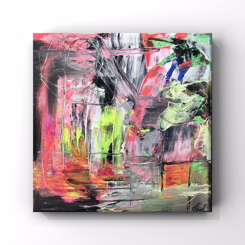 Abstract acrylic painting - , on