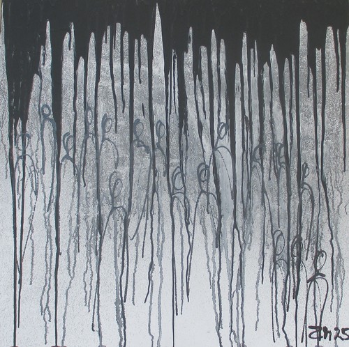 Abstract painting black - painting, black/white